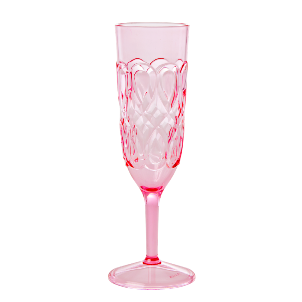 Pink Swirl Embossed Acrylic Champagne Glass Rice DK